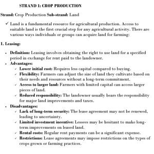 agriculture grade 10 notes