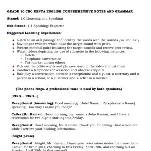 grade 10 English notes