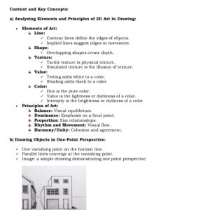 grade 10 notes fine arts